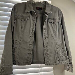 Vintage Calvin Klein 1990s Khaki Green Utility Jacket | Women’s Size XL